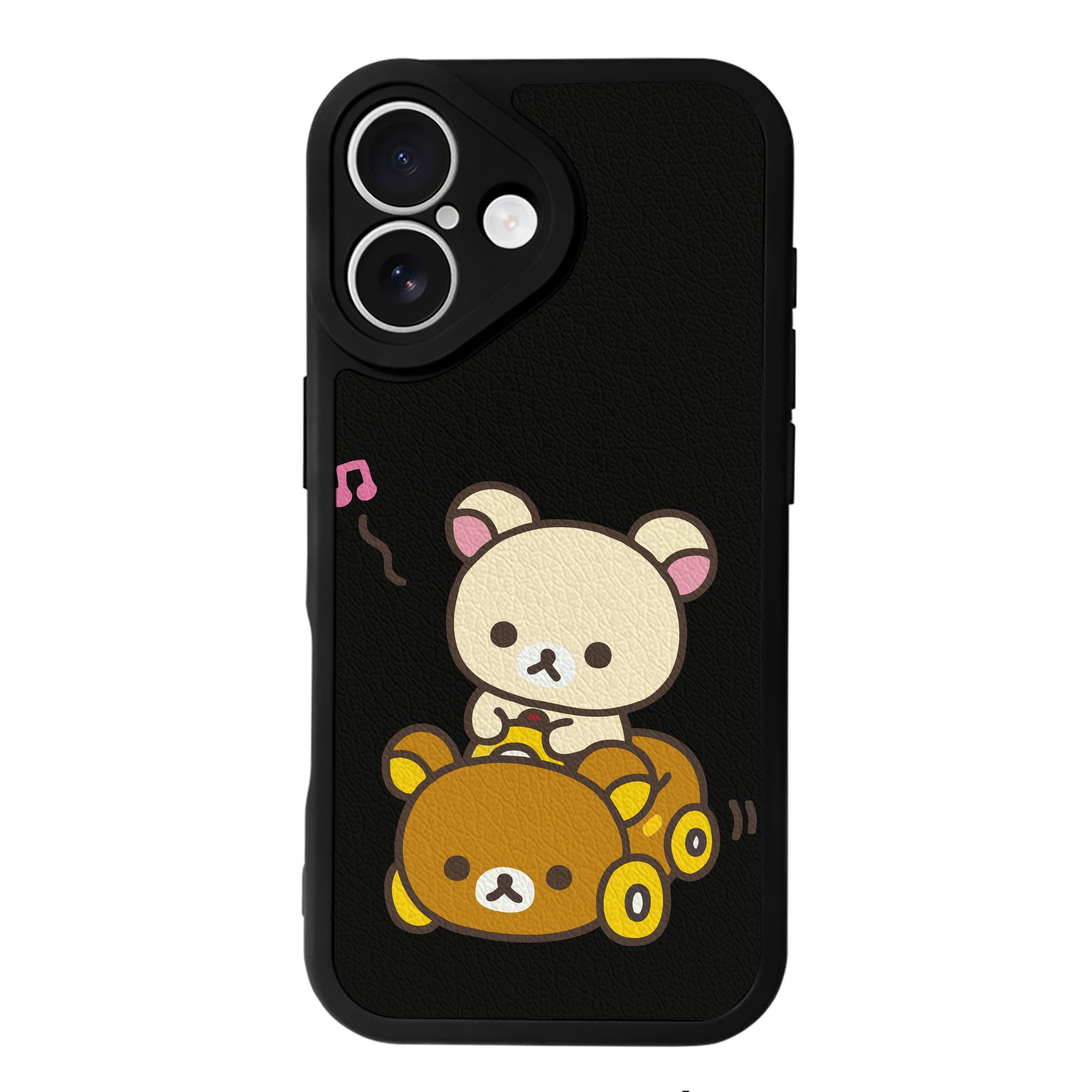（画像用） リラックマ リラックマ キイロイトリ Rilakkuma Korilakkuma Kiiroitori 【iPhone 16シリーズ対応】シリコンスマホケース（レザー調） 材質：シリコン